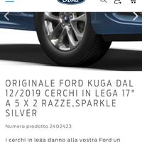 Cerchi in lega da 17 originali Ford come da foto