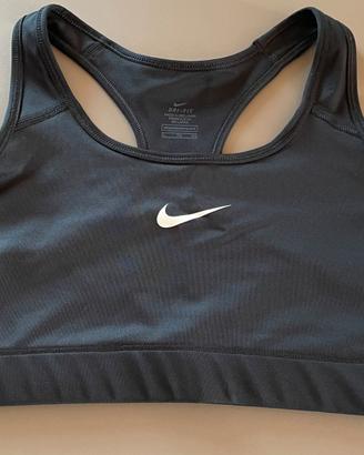 Nike swoosh dri-fit reggiseno sportivo nero nuovo