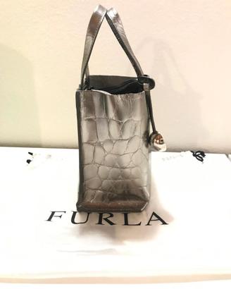 BORSA FURLA ARGENTO A MANO