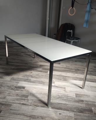 Tavolo vetro e acciaio