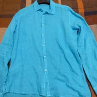 Camicia di lino azzurra