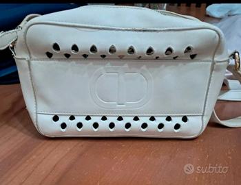 Borsa bianca originale Twinset a zip con tracolla