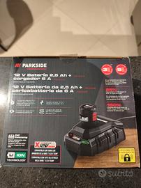 Batteria 2,5ah e caricatore 6ah 12v parkside 