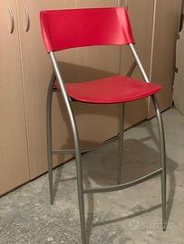 Sedie alte | sgabelli in pelle rossa