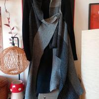 Maglione lungo giacca, in lana,alpaca e acrilico