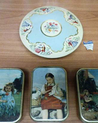 Scatole di latta Alemagna Perugina anni 50