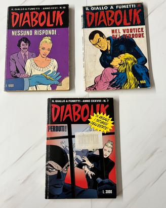 Lotto 3 Fumetti Diabolik Vintage Gadget Tatuaggi