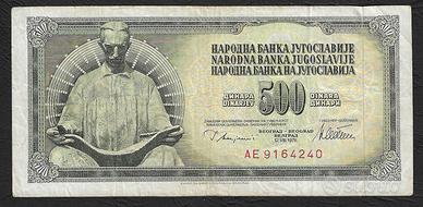 Jugoslavia - banconota circolata da 500 Dinari