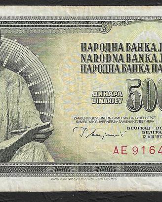 Jugoslavia - banconota circolata da 500 Dinari