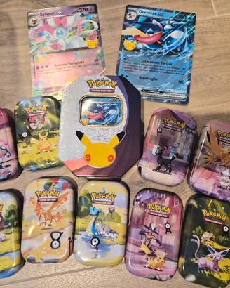 Pokémon 30th Anniversario 10 Tin Vuote  e 2 carte