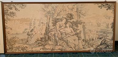 Arazzo con cornice in legno anni ‘60