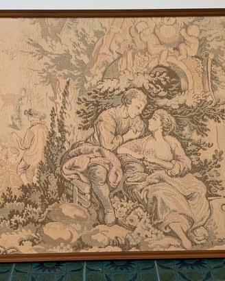 Arazzo con cornice in legno anni ‘60