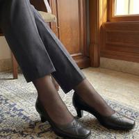 Scarpe vintage décolleté classiche nere con tacco