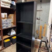 Scaffale Libreria Nera a 4 Ripiani – 60x180x25