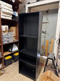 Scaffale Libreria Nera a 4 Ripiani – 60x180x25