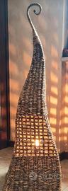 Lampada da terra in rattan intrecciato Altezza 130