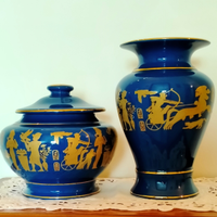 VASO e POTICHE 1950 Porcellana S E C blu cina