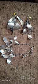 set Breil bracciale e orecchini a foglie