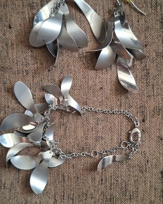 set Breil bracciale e orecchini a foglie