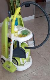 Giocattolo aspirapolvere con carrello kit pulizia
