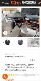 Piastra portaborsa Outback per KTM 