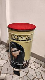 Bidone di latta pubblicitario L'Oreal vintage