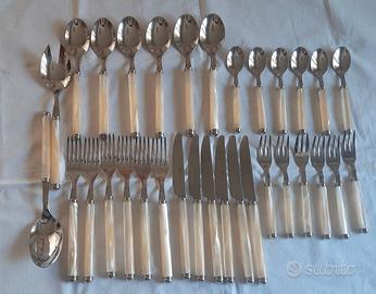 Set di 42 Posate in Acciaio Inox Eme Linea Perlato