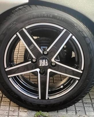 Cerchi in lega 14" Diamantati-Nero 4x98Fiat-Lancia