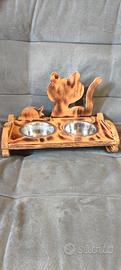 Porta ciotole per gatto artigianale 