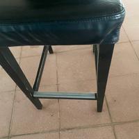 Coppia Sgabelli IKEA BERGMUND Pelle Nera e Legno