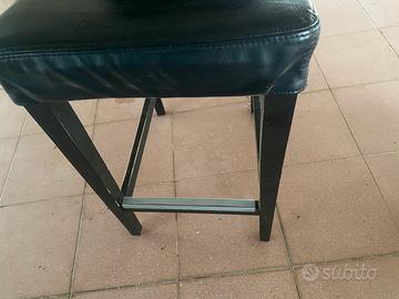 Coppia Sgabelli IKEA BERGMUND Pelle Nera e Legno