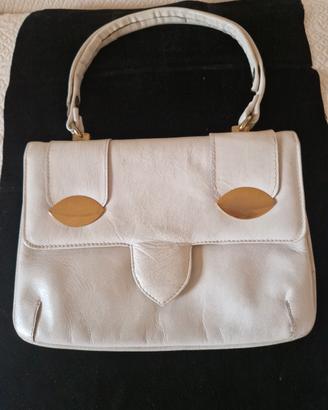 Borsa Vintage pelle color avorio  anni 60/70