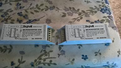 2 lampade Beghelli trasformatore microinverter