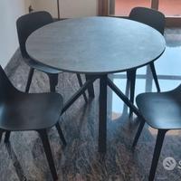 Tavolo Rotondo effetto Cemento + n.4 Sedie