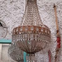 Lampadario in cristallo antico