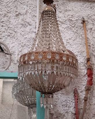 Lampadario in cristallo antico