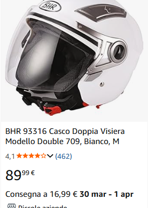 Casco BHR bianco taglia M 57-58 cm.