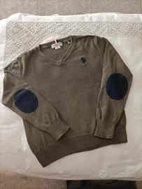 pullover cotone verde caki U.S Polo ASSN.