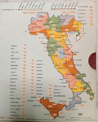 cartina distanze e cartellonistica stradale 