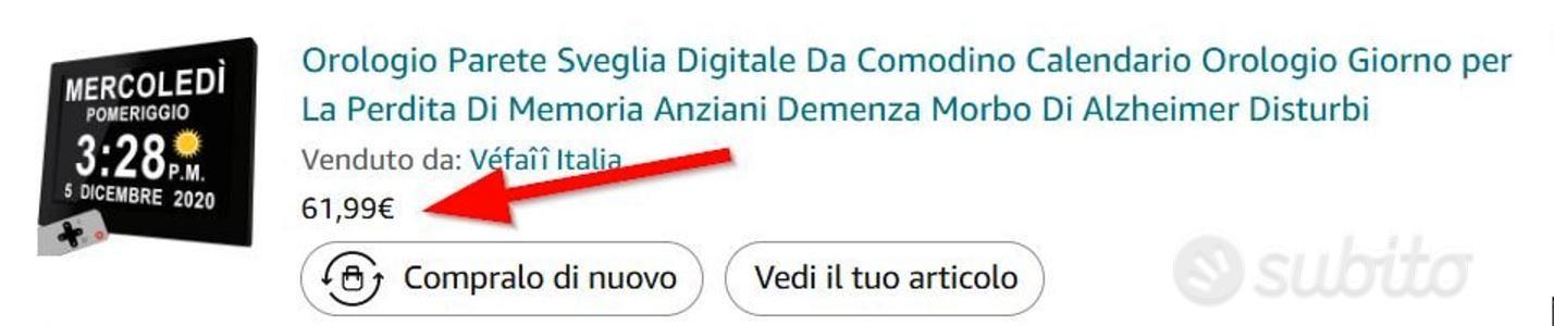 Sveglia Digitale V&eacute;fa&icirc;&icirc; Per Anziani - Display Grande, 19 Allarmi, Oscuramento Auto, Telecomando