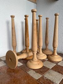 Steli per lampade in legno non trattato