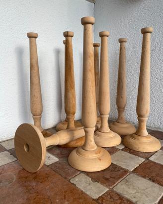 Steli per lampade in legno non trattato