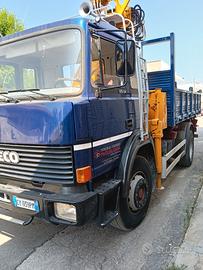 Fiat Iveco 175.24 ribaltabile trilaterale con gru