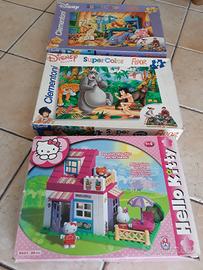 3 giochi hello kitty e puzzle Disney grandi