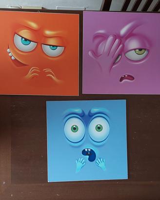 3 quadri colorati per cameretta bambini