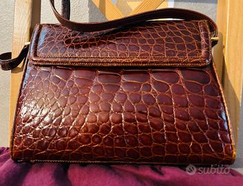 Borsa vera pelle coccodrillo vintage lusso