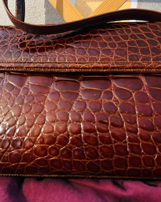 Borsa vera pelle coccodrillo vintage lusso