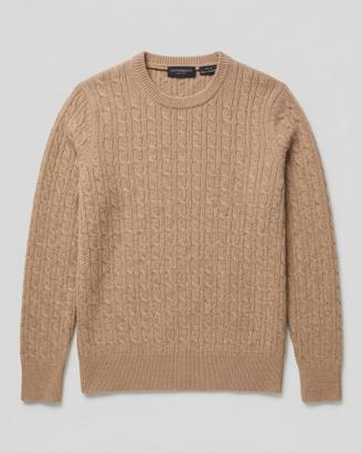 Maglione Gutteridge Beige Lana e Cashmere a Trecce