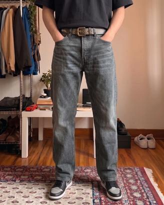 Pantaloni jeans H&M relaxed uomo grigi sbiaditi