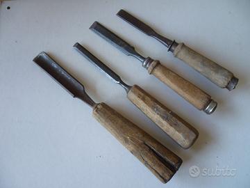 Utensili falegname scalpelli legno 4 PZ. antichi